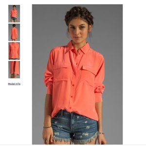 Equipment Blouse Signature Silk--Light Red Orange